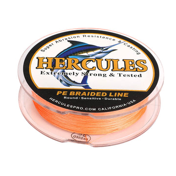 100M 109Yds Orange 10lb-300lb HERCULES PE braid Fishing Line 8 Strands HERCULES